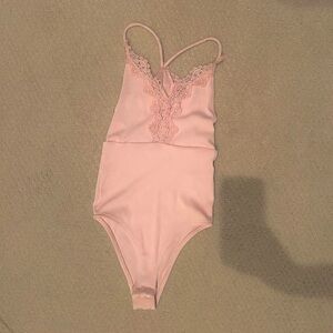 Topshop Pink Lace Detailed Bodysuit - Size 2 Never worn